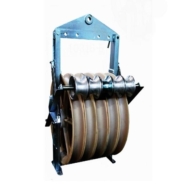 China OEM Stringing Power Cable Pulley Block With Grounding Roller factory