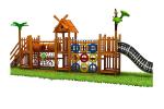 Hobbyhorse Wooden Climbing Frame Climbing Net Wooden Playhouse With Slide