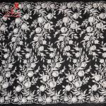 Elastic Embroidered Lace Fabric For Evening Dress Customize Color
