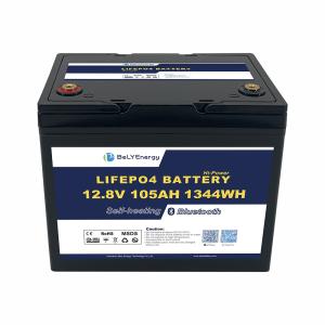 China LiFePO4 Lithium Ion Battery 12V 105AH with BT and self-heating factory