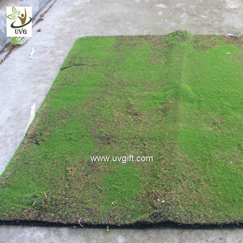 UVG landscape decor accessories flocking artificial moss carpet garden synthetic grass mat for indoors use GRS041