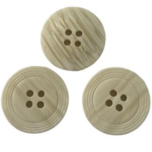 China Polyester 32L Faux Wood Buttons With Special Rim Use On Clothing factory