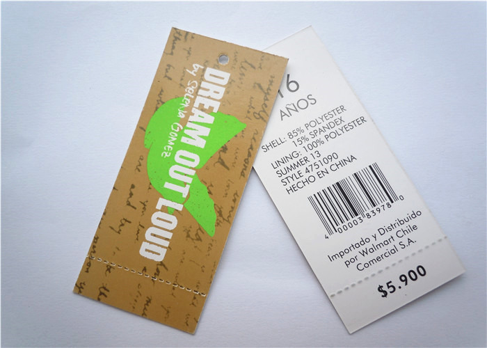 Eco-Friendly recyled Custom Printed Clothing Label Tags Eco Friendly For Jewelrys