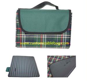China Tartan Outdoor Folding Picnic Mat , OEM Foldable Picnic Mat Rectangular Shape factory