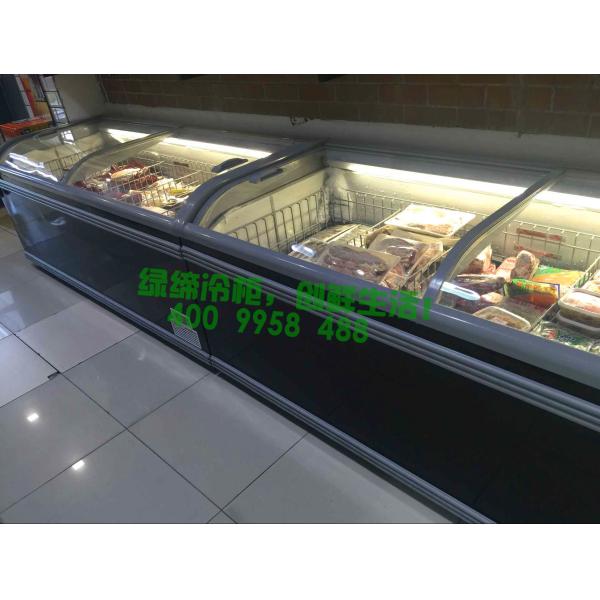 Danfoss Compressor Supermarket Island Freezer With Static Cooling System