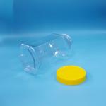 Food Grade Cookies Candy Hexagonal Shaped Clear PET Food Jar Yellow Screw Cap
