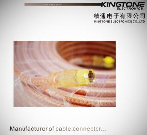 China RG6 Copper Conductor CATV Coaxial Cable with Golden F Connector for Antennas factory