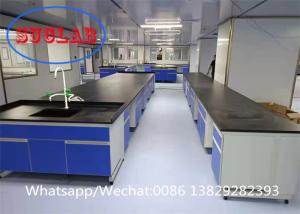 China Steel Wood C Frame Chemistry Lab Workbench Laboratory Worktable Manufacturer with Multiple Cabinets factory