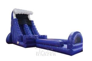 China Outdoor Blue Wave Slide Customized Size With Slip N Pool Wss-253 High Durability factory
