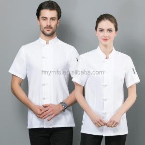 China Customized White Chef Cook Uniform Hotel Kitchen short sleeve topspants uniform factory