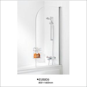 China Frameless Pivot Bath Screen , 6mm Thickness Glass Shower Screens For Bathtubs factory