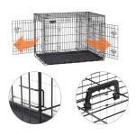Plastic Tray Thick Metal Dog Crate , Pet Metal Cage Iron Wire High Security