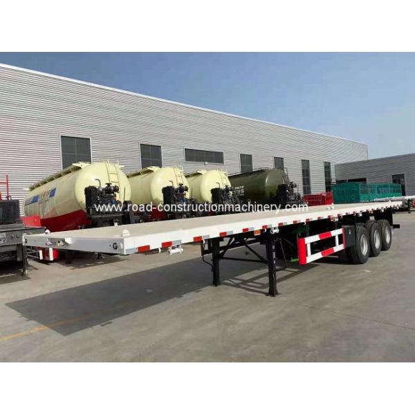 China Payload 45ton 40Ft Container Flatbed Semi Trailer Q345B Steel factory