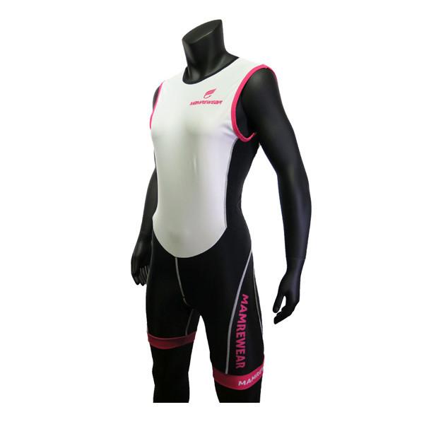 White Black Ladies Triathlon Clothing Sleeveless Tri Suit Polyester / Lycra