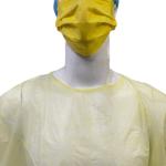 S&J Yellow PP Visit Gowns Waterproof Disposable Lab Coat scrub suits