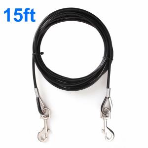 China 10ft Tie Out Cable Waterproof Dog Leash Galvanized Steel Wire Rope With PVC Coating factory