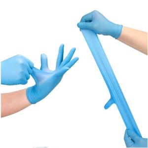 China Ambidextrous Blue Disposable Vinyl Gloves Powder Free FDA Certificated factory