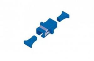 China Simplex SC/UPC Fiber Optic Adapter with ceramic sleeve blue cap with flange factory