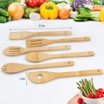 Antibacterial Bamboo Kitchen Supplies Cooking Spatulas Set 6 Pieces For Home