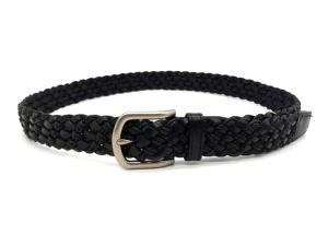 China N 1 3/8”Cotton Cord Braided Leather Belt For Office Wear factory