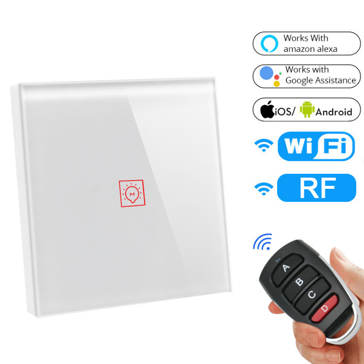 China Glomarket Zigbee Smart Light Touch Glass Screen Wireless Switch 110-250V 10A Electrical Power Smart Home Device factory