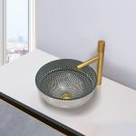 Shinning Chromed Color Glass Hand Wash Basin Diameter 340mm And 395mm