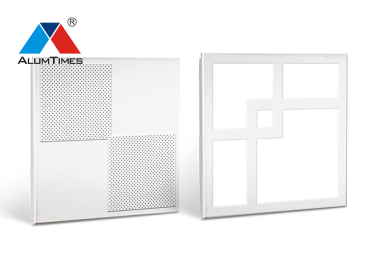 Zero Clearance Perforated Metal Drop Ceiling Tiles Closed Floating