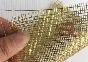 China Ultra Thin Architectural Glass Laminated Wire Mesh Brass Woven 0.5mm factory