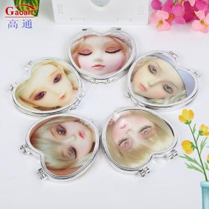 China Fashion Design Style Foldable Heart Shaped Cosmetic Mirror for On-the-Go and Travel factory