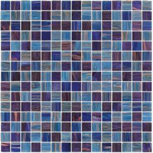 China Dark sky blue with gold line 20mm glass mosaic mix patter decoration for counter build factory