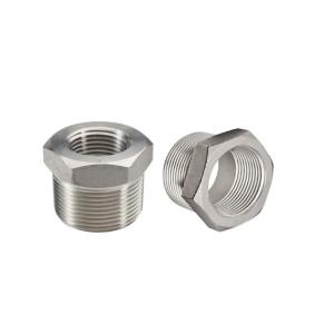 China 3/8 Male To 1/4 Female Reducing Hex Bushing , NPT Reducing Adapter on sale