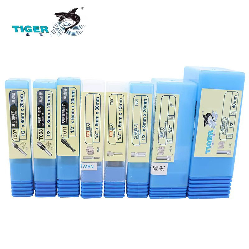 Three Blade 55HRC Tiger Bit Cnc Router Bit Straight Blade Woodworking Milling Cutter