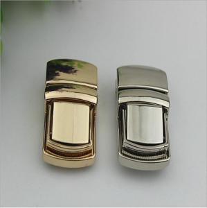 China Bag hardware accessory light gold / nickel metal push lock for handbag factory