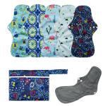 Cloth Reusable Sanitary Pads Black Feminine Bamboo Period Pads Breathable