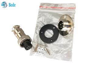 China Round Flange 2~7 Pins Gx12 Aviation Connector 3A 200V For Panel Mounting factory