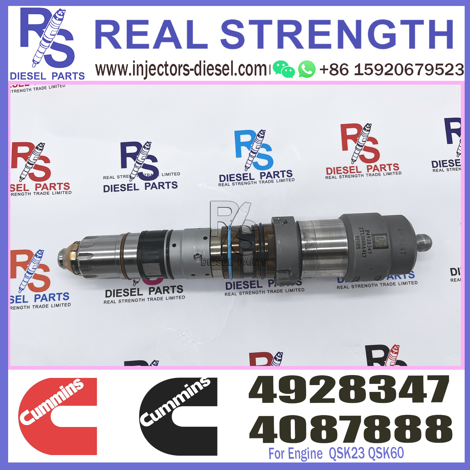 QSK23 QSK45 QSK60 Diesel Engine Fuel Systems Injector 4928345 4928346 4928347