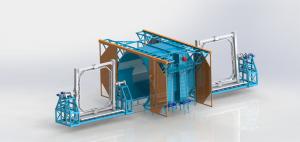 China Electric Shuttle Type Rotomolding Machine For Large Water Tower factory