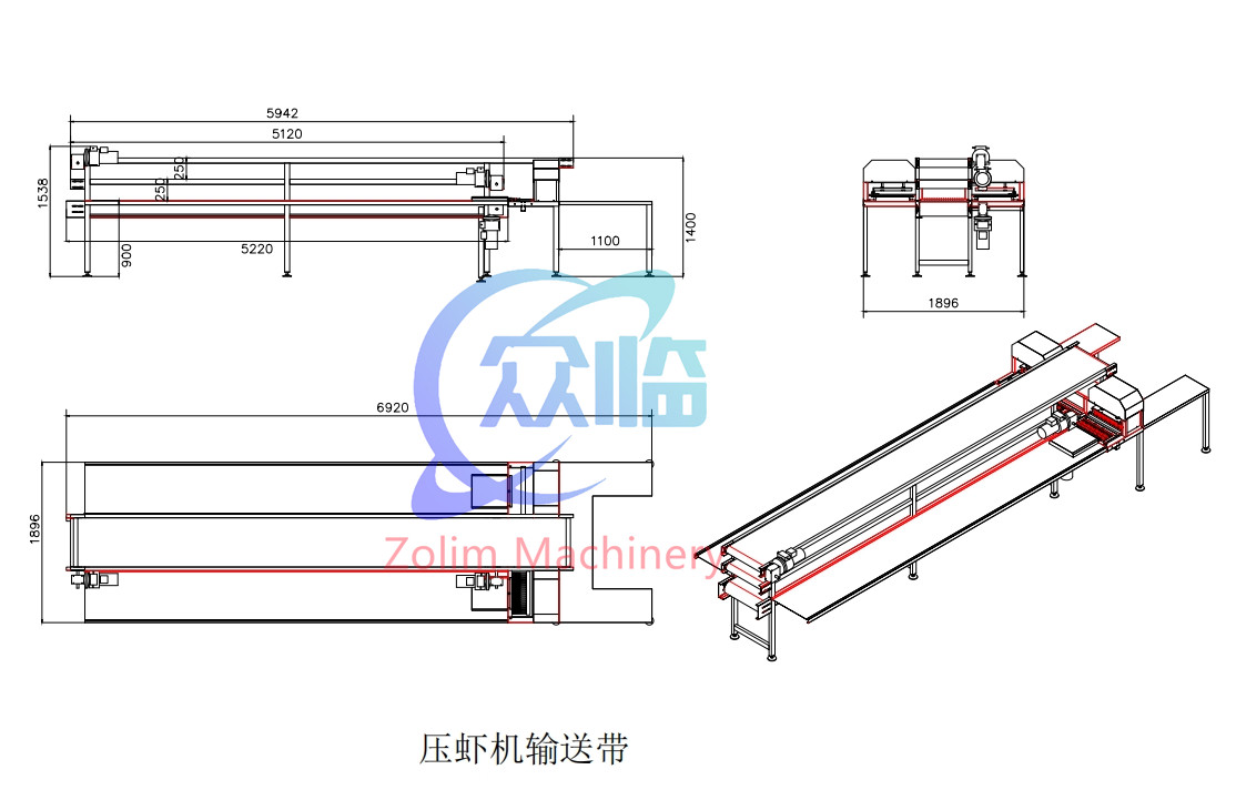 2.25KW Tempura Shrimp NOBASHI Stretching Machine, Shrimp Extending Machine