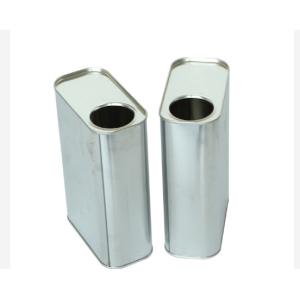 1L Engine Oil Tin Can White Plastic Cap Rectangular Tin Containers