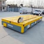 Workshop Steel Material Transfer Trolley , 30 Tons Electric Flat Car Hand