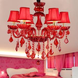 China JYLIGHTING　Modern Crystal Drop Light K9 Crystal Pendant Lights For Weddings Ceiling Light Red For Wedding Lamp factory