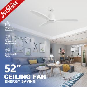 China Decorative Dc Motor Odm Remote Led Ceiling Fan White Modern 3 Solid Blade factory