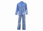 Soft Handfeel Mens Luxury Sleepwear Navy Piping Around The Neckline