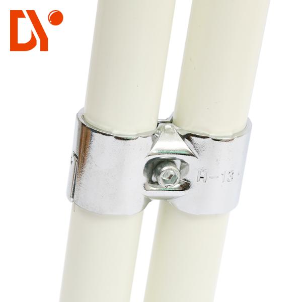 Chrome Plating HJ-11 Sheet Metal Joints Metal Lean Pipe Connector Tube Clamp in 2.3mm Thickness for Lean Pipe Rack System