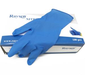 China Medical Examination Nitrile Powder Free Gloves Textured Fingertips For Wet And Dry Grip factory