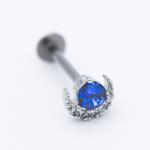 Blue Crystal 16g Labret Piercing Jewelry