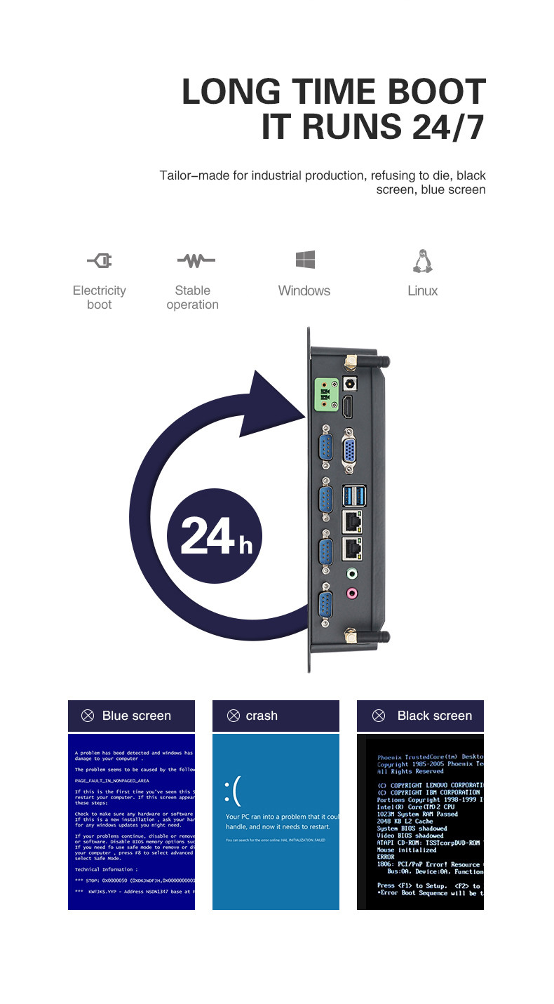 Dust Proof GPIO Embedded Industrial Control Host N2930 Fully Enclosed