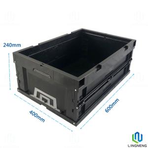 China 46L Collapsible Storage Box Plastic Collapsible Storage Bins With Lid 600*400*240mm factory