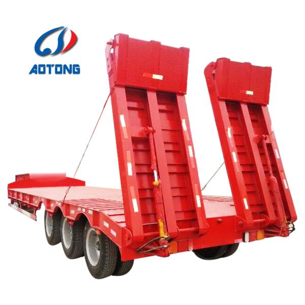 30 Ton 40 Ton 50T 40ft Low Bed Trailer Dimensions 3 Axle Semi-Trailer Truck