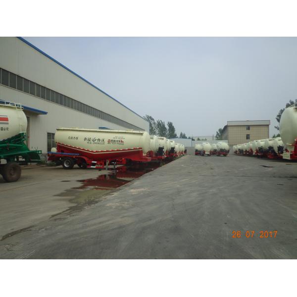 3 Axles Bulk Powder Tankers Cement Trailer Truck Loading Capacity 30 Ton - 100 Ton